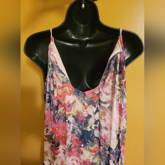 Maggy London Chiffon Floral Maxi Length Dress sz 8 - Picture 6 of 11